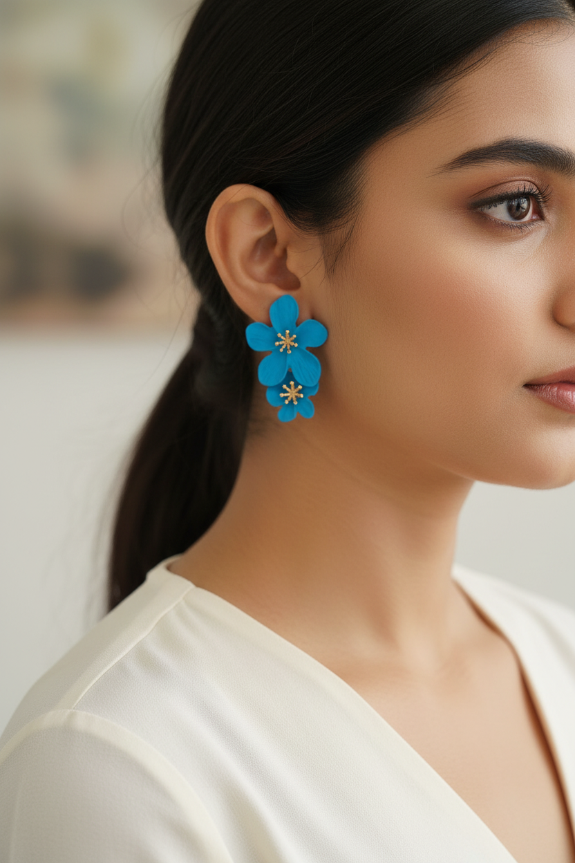 Enamel Floral Earrings