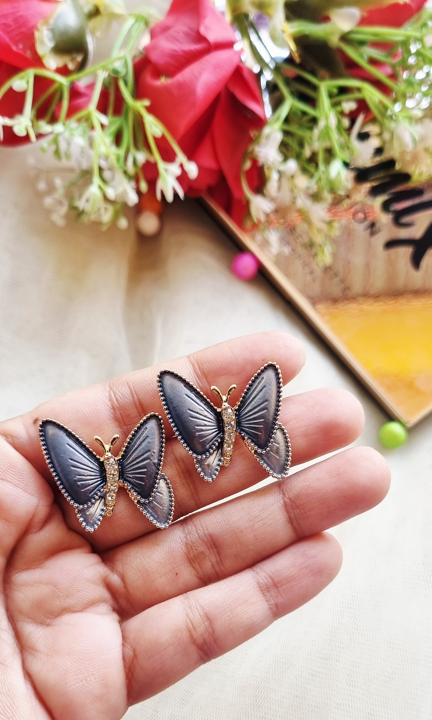 Enamel Butterfly Studs (DW)