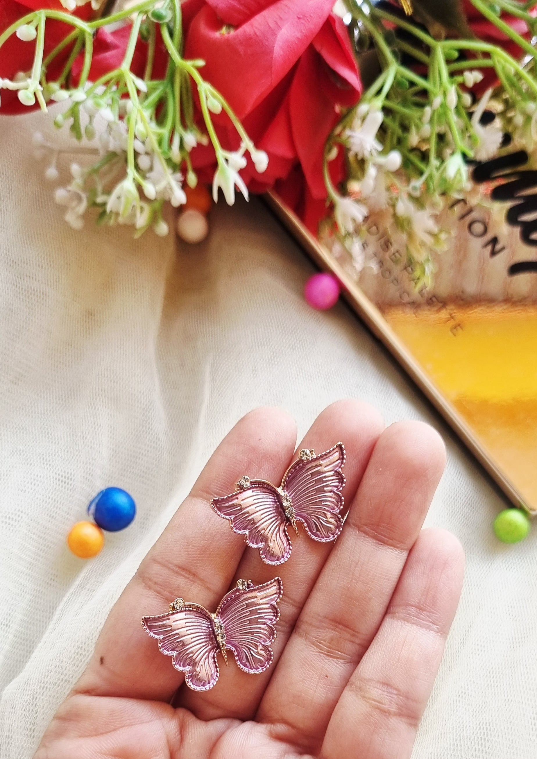 Enamel Butterfly Studs