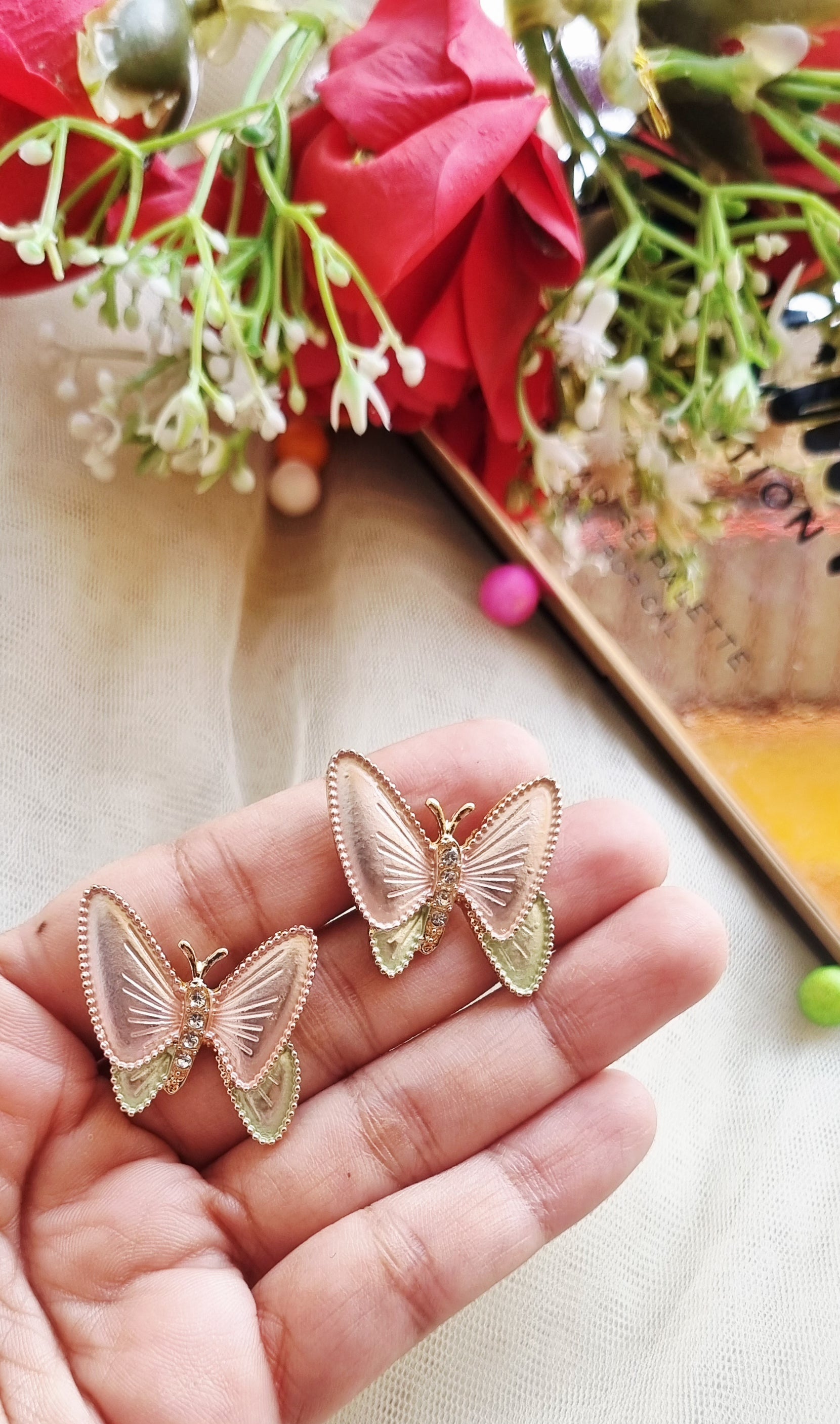 Enamel Butterfly Studs (DW)