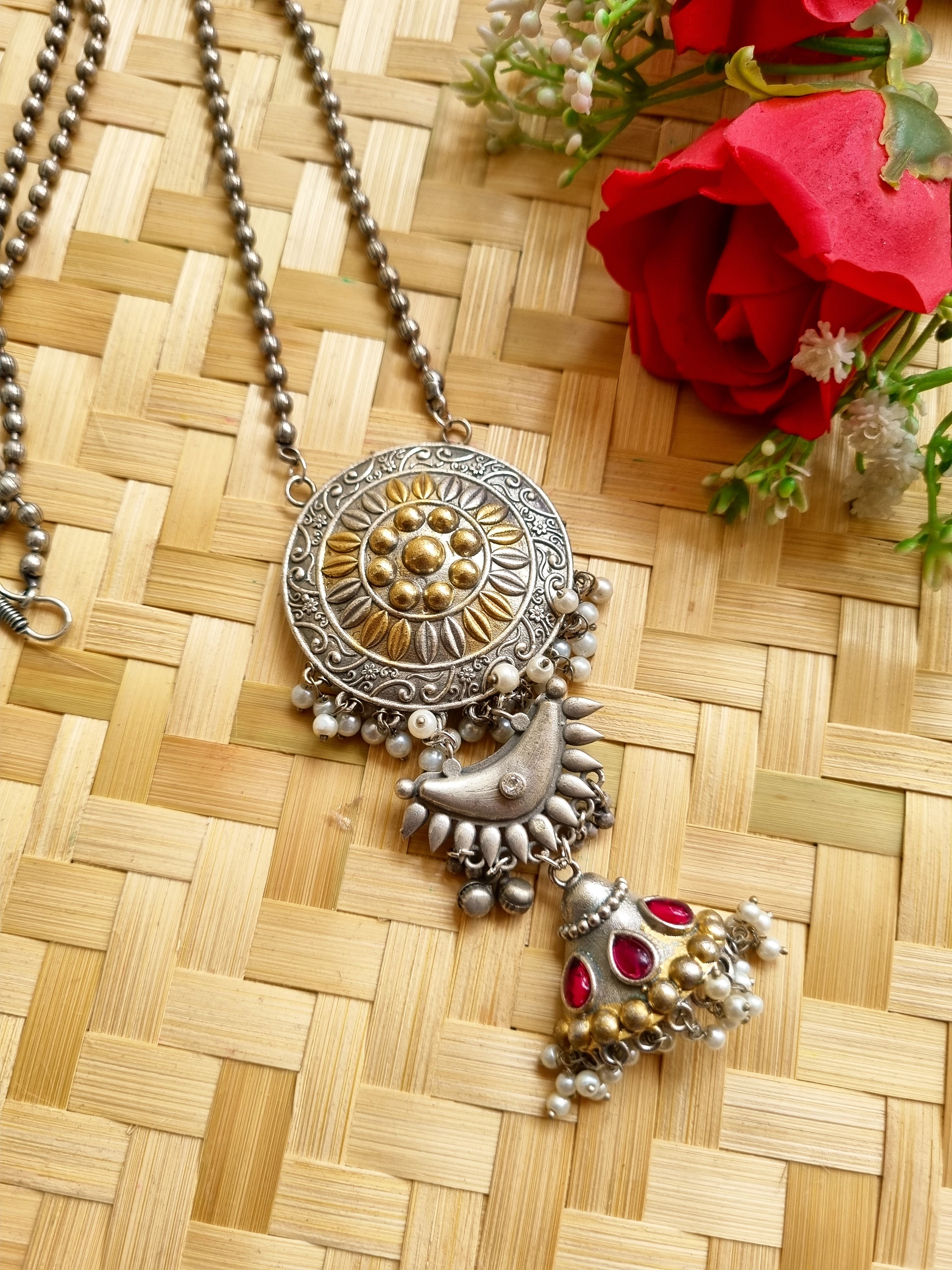 DualTone Statement Necklace