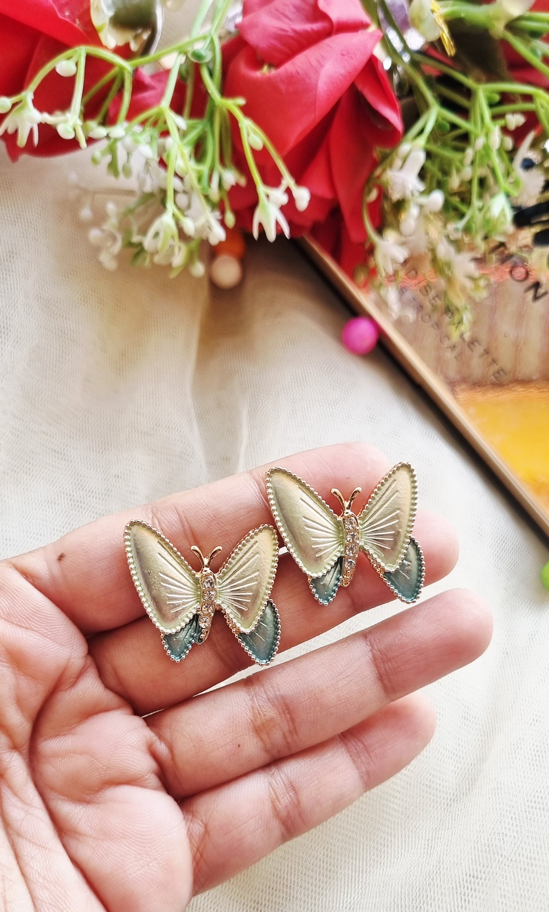 Enamel Butterfly Studs (DW)