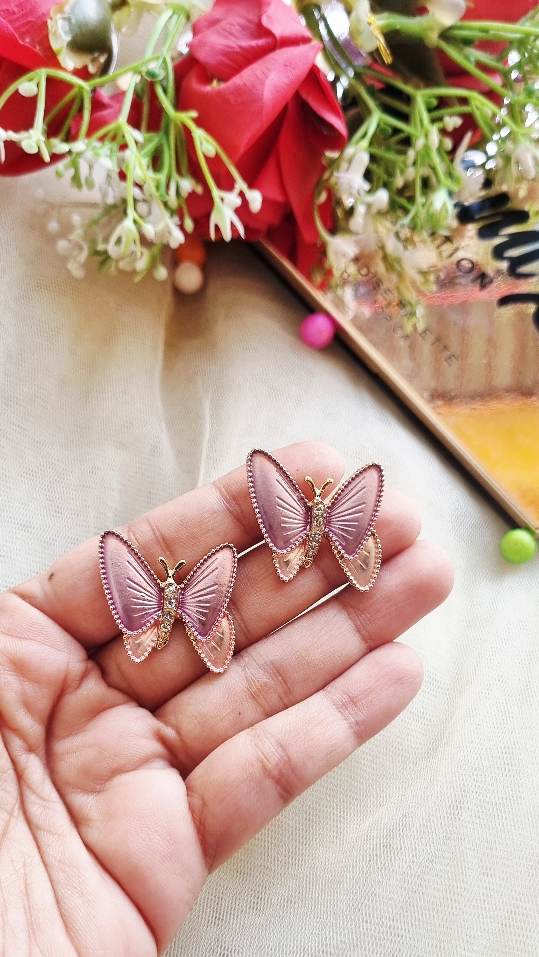 Enamel Butterfly Studs (DW)