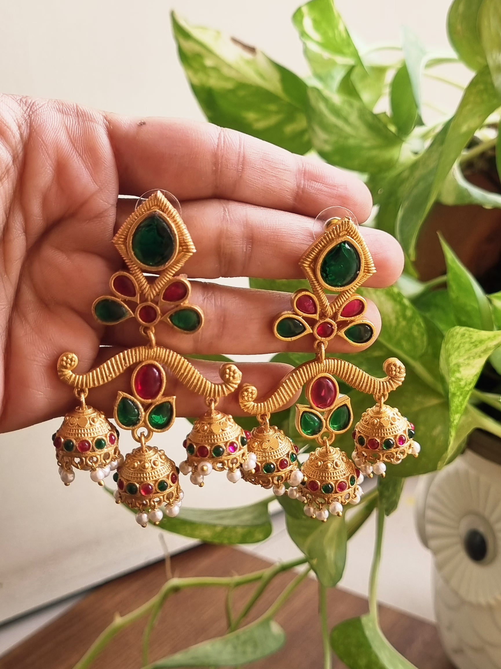 Triple Jhumka Earring
