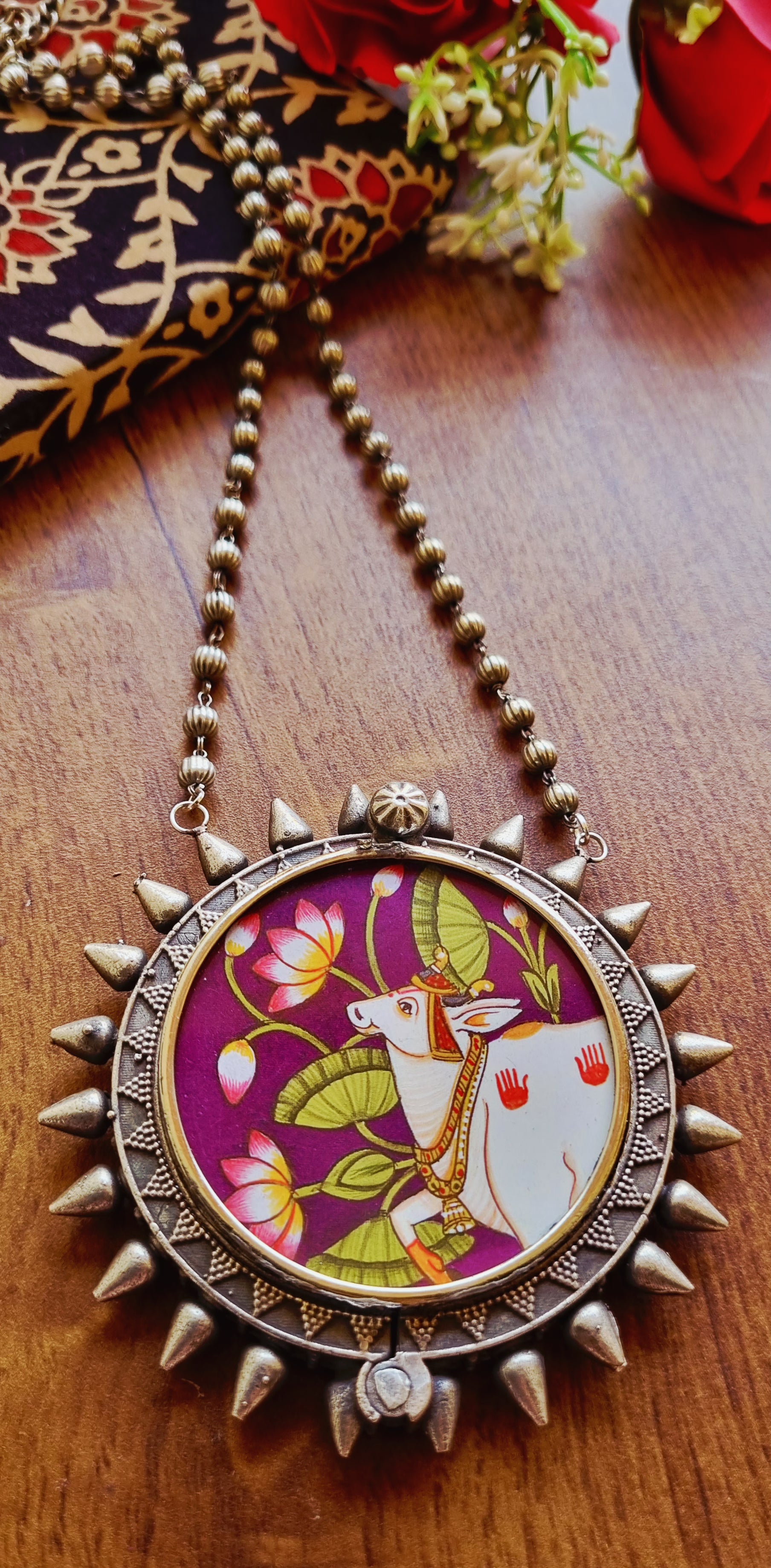 Handpainted Long Necklace