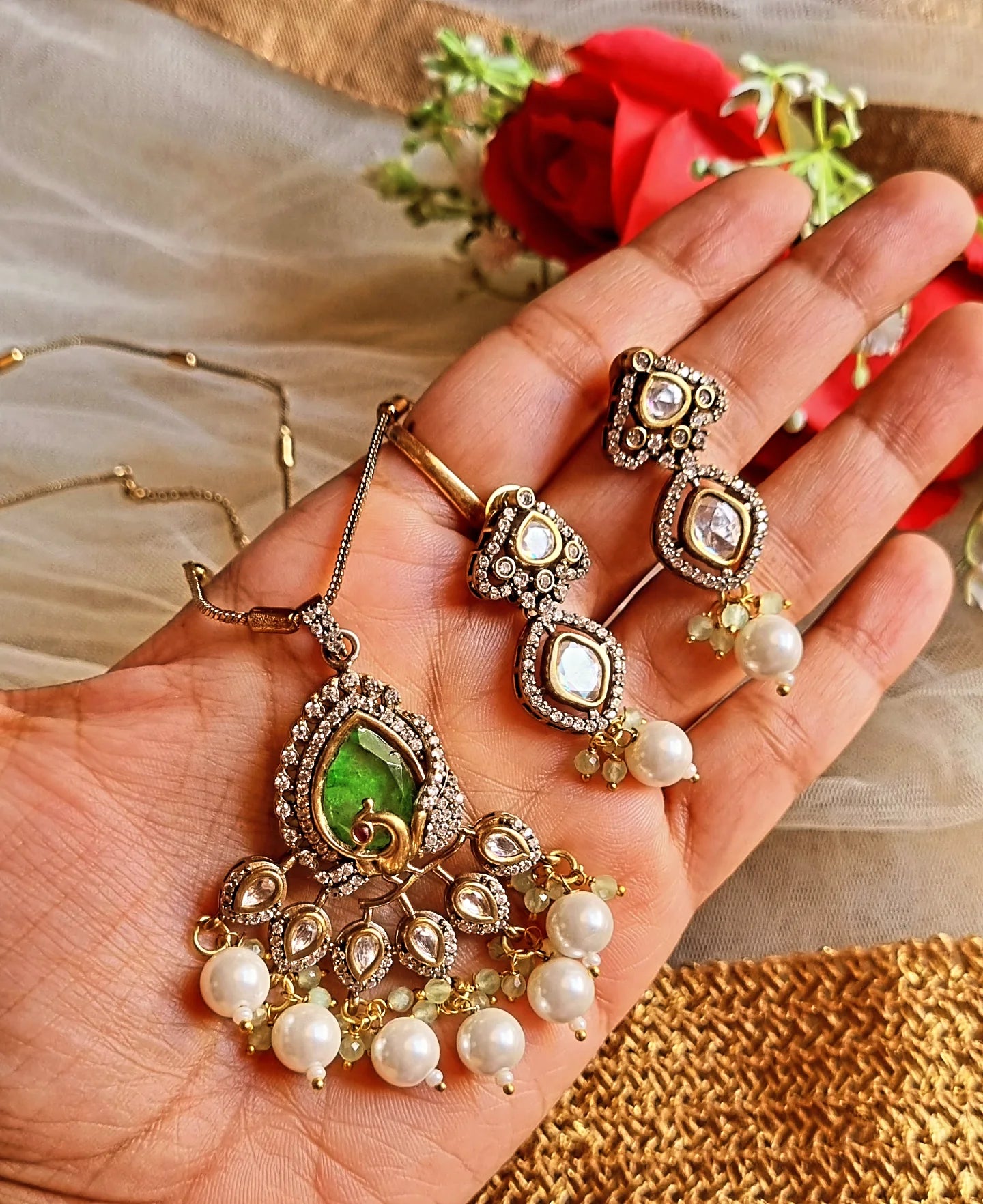 Peacock Pendant Set